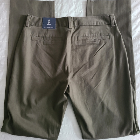 Lands End Women's~SZ 2~Fit 2 Straight Leg Chino Pants🌿Expedition Green🌿NEW $59 - Picture 5 of 9